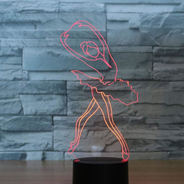 3D optisk illusionsnattlampa leksak, fjärrkontroll, dimbar