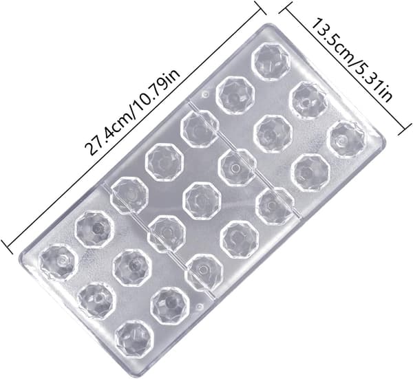 2 stk. Sjokoladeform, Polykarbonatsjokoladeform, 3D Transparent Polykarbonatsjokoladeform-maks