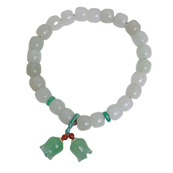 Kellokukka-kukka ja jade-käsi koru syntymäpäivälahja
