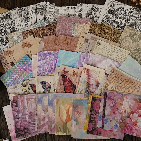 Mr.paper Vintage-korttipaperi Postikortit Huoneen Koristelu Esteettinen Vintage-paperi Perhonen Materiaali Paperi Papeterie Collage S22186-5