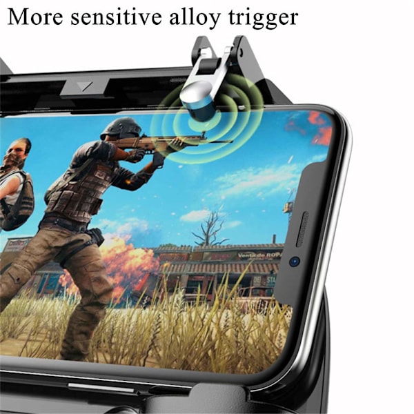 Gaming Grip med bærbar lader kjølevifte, for PUBG Mobile Controller L1R1 Mobilspill Trigger Joystick for telefon (Oppgradert versjon 4000mAh) 4000mAh 4000mAh