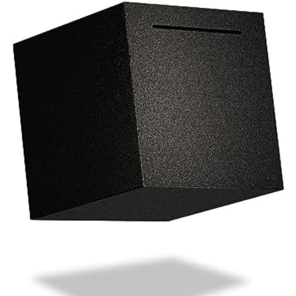 Svart stål sparbössa för riktiga pengar Spargris för vuxna Måste brytas för att öppnas Oöppningsbar metallsparbössa för kontanter  12cm*12cm