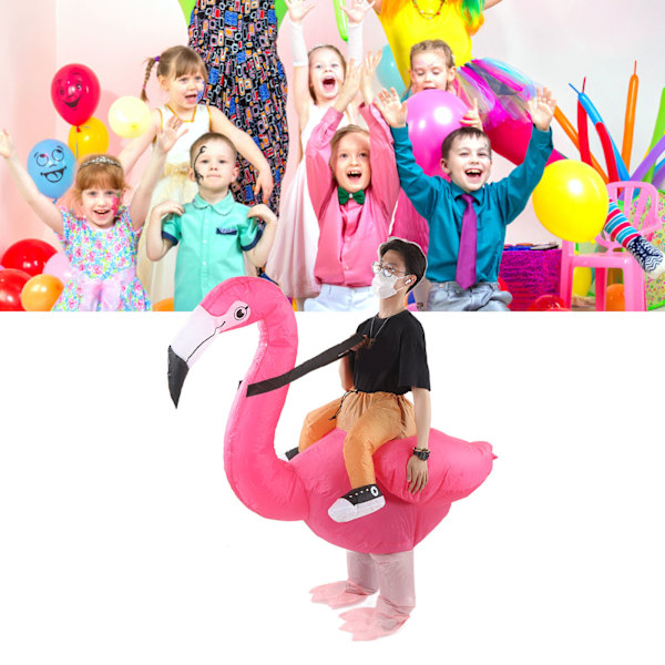 Uppblåsbar Flamingo Kostym Vattentätt Polyestertyg Uppblåsbar Dräkt för 150‑190cm Vuxen