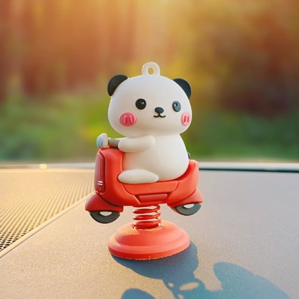 Miniatyyri piirrettyjä heiluttavia eläimiä, kevään veistoksia kojelaudalle, ei-deformoituva auton sisustus, pöytä-/sänkytarvikkeet Elektrisk panda