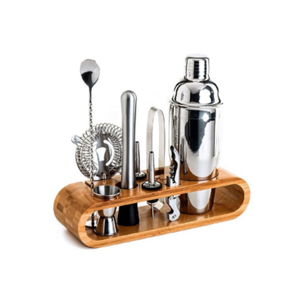 10-delt cocktailbarsett, barverktøysett, 750 ml rustfritt stål coc