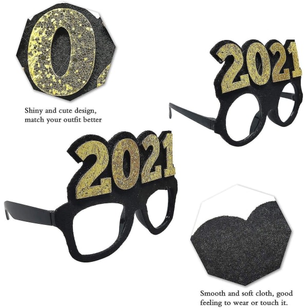 SQBB 2021 Glasögon Glitter 2021 Nummerglasögon Nyhet Nyår Festglasögon Roliga Solglasögon Glasögon