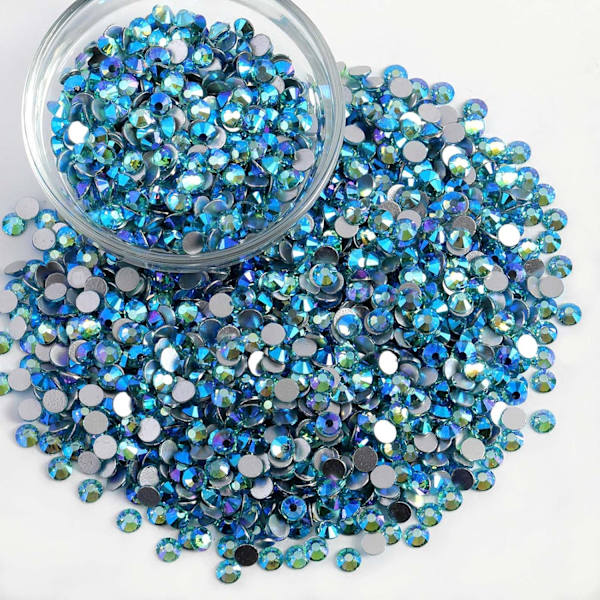 14400 stk. Akvamarin AB Flade Rhinestones til DIY Håndværk, SS20, 4,6-4,8 mm Aquamarine AB SS20/14400pcs