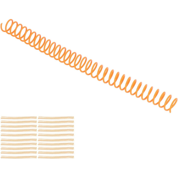 Spiralbundna spolar, 20 stycken, spiralbundna plastspolar, 19 mm, 3/4 tum innerdiameter, 30 hål, spiraler för A4 och A5 anteckningsböcker (orange) apelsin