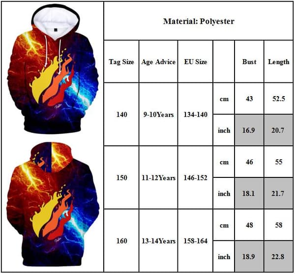 Prestonplayz Flame Hoodies Sweatshirt Pullover Top för barn 160cm 160cm