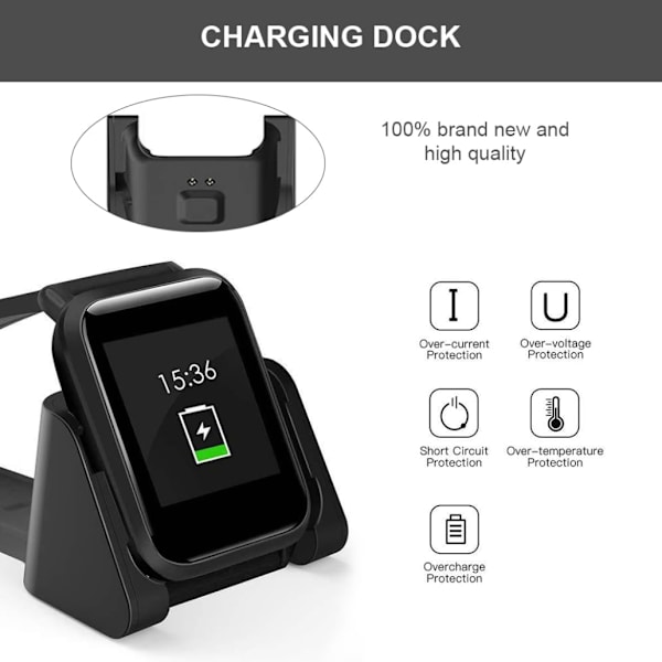 Smartklokke ladestasjon kompatibel med Lite Amazfit Bip A1915 1608 bærbar magnet ladestasjon forbrukerelektronikk
