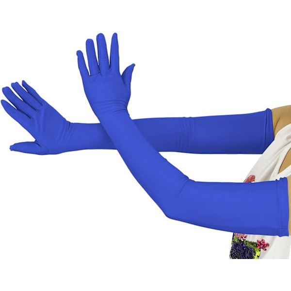 20,1 tum långa stretchspandexoperahandskar, över armbågen (svart) Royal Blue Large