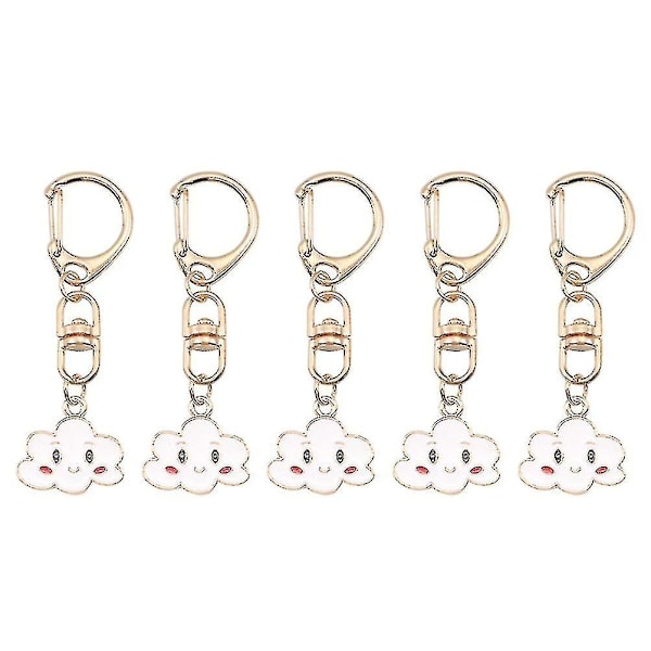 5 stk. Modedesign nøgleringe vedhæng metal nøgleringe legering nøgleholder håndværk ornament souvenir gave (sky) Cloud Cloud
