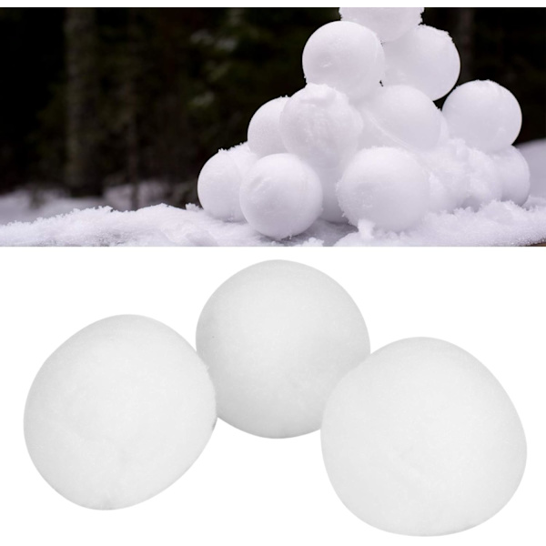 50 st falska snöbollar för barn - 2,8 tum inomhus snöbollskampbollar - konstgjorda snöbollar för snökamp inomhus och utomhus julgransdekorationer