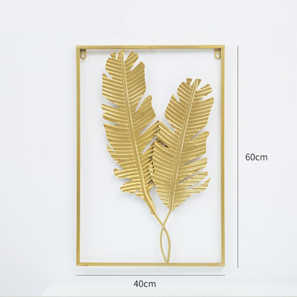 Järnitaide olohuoneen kotiin seinäkoriste metallilevy terassi seinäripustus, banaaninlehti 40*3*60cm