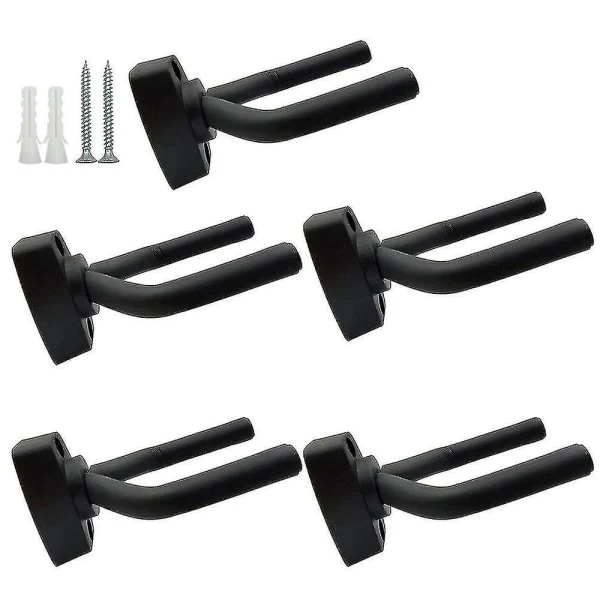5-pack svarta gitarrhängare Väggmonterad display med skruvar Passar gitarrer—max