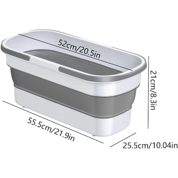 Monitoiminen taittuva moppi ja säilytysastia (56x26x21cm, harmaa) Gray flat mop cleaning bucket