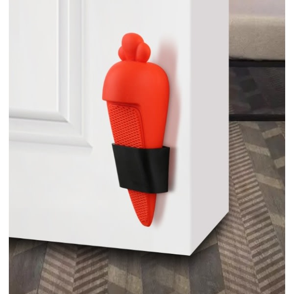 SQBB Orange + vita dörrstoppare, 2 delar silikondörrstoppare, silikondörrstopparkilar, stabil och reptålig för golv