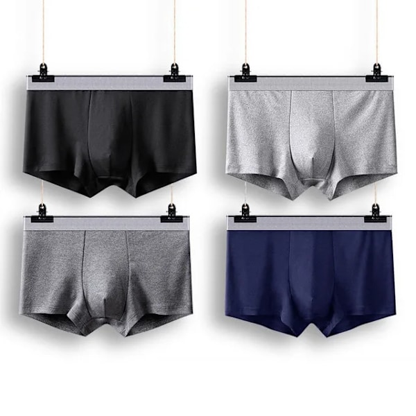 Boxertrusser Herre Underbukser Boxers Åndbar Sexet Mand Boxer Solid Underbukser Komfortable Plus Size Boxershorts Lot L-5XL 4stk 4se L 45-50KG