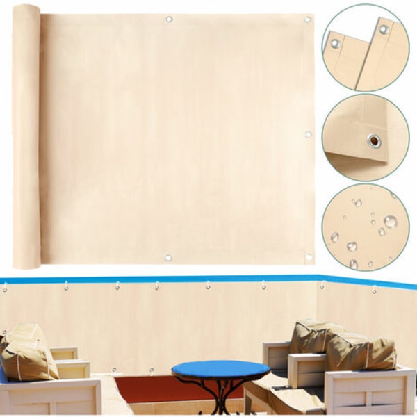 Sekretisuusnäyttö Parvekkeelle PVC Puutarhaterassi 600x75cm Beige - Beige