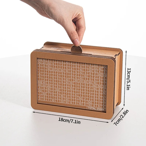 Träpengar Box Spargris Kontant Sparande Lådor Med Räknare Barn Pengar Arrangör Spargris Mynt Förvaring Fall Med Sparmål B2