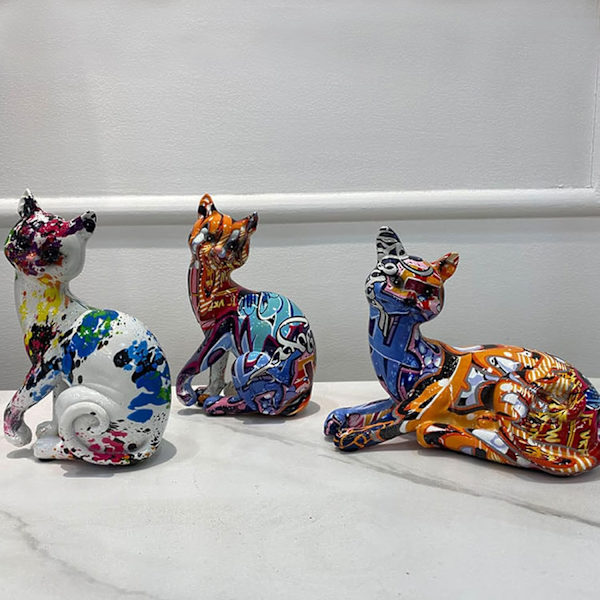 Harts graffiti kattestatuer | Dekorative pyntefigurer | Bardisk og tilbehør til boligindretning Allt