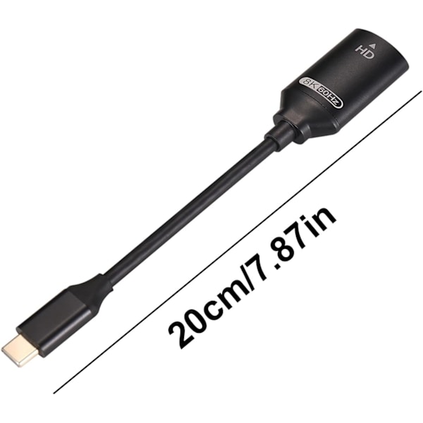 Type-C - HD-kaapeliadapteri, 4K-nopeusvideo ja ääni, musta Black