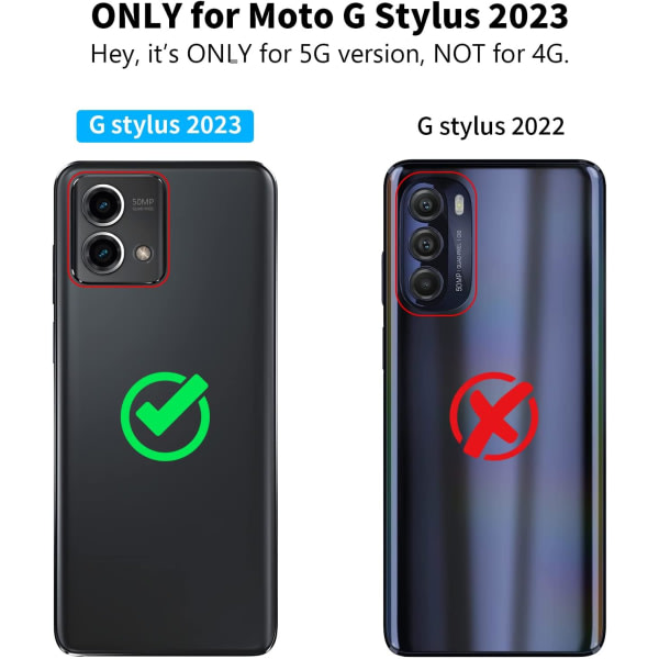CQBB Motorola Moto G Stylus 5G 2023-fodral, [INTE för 4G] Stötsäker , kraftigt dammsäkert dubbellagers rustning, halkfri hybrid och robust Matt cover