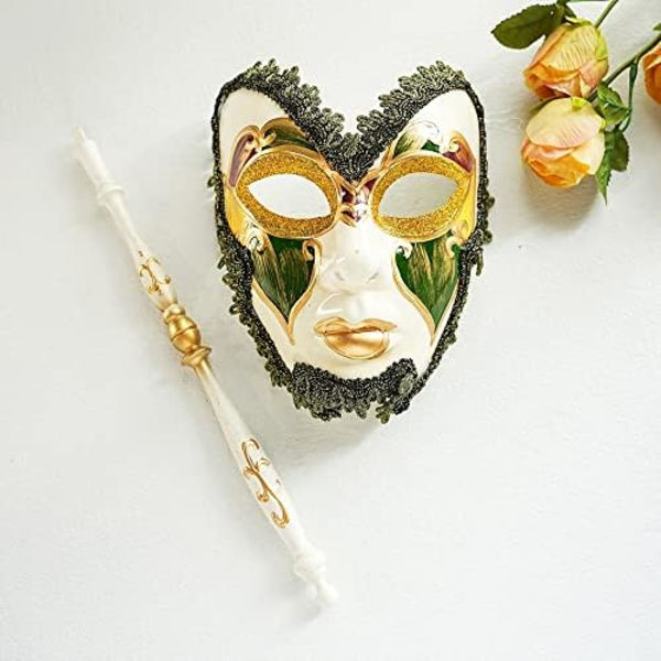 Maskeradmask på pinne Mardi Gras Kostym Halv Ansikte Halloween Jul Karneval Handhållen Pinne Festmask Favoriter