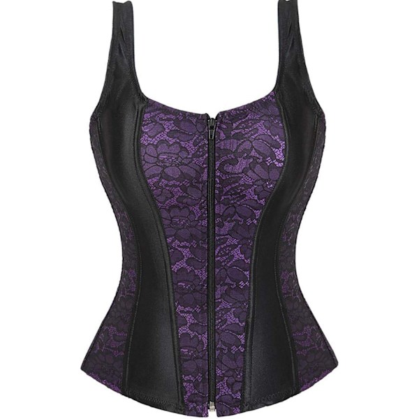 Naisten korsetit Overbust Bustier Top Gothic Sexy Shoulder Purple 2928 4XL Purple 2928 4XL