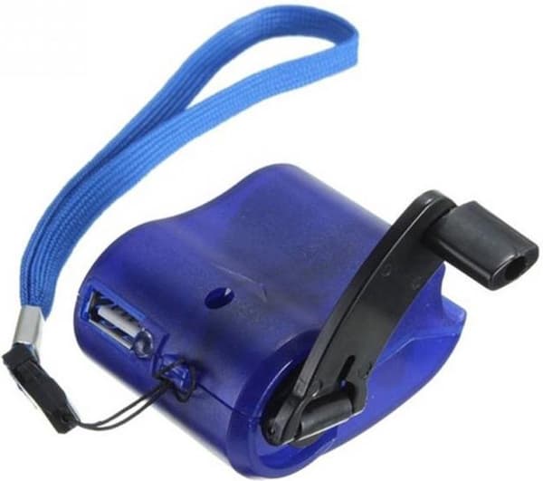 Go Go Gadget - Bærbar USB-oplader med håndsving - Ideel til nødsituationer udendørs - Blå
