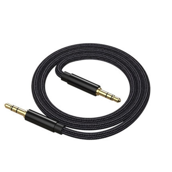 CQBB Audio Jack-kabel, 1 m Aux-kabel 3,5 mm Hane till Hane Stereo extra nylon Kompatibel med iPhone, iPod, iPad, bil, hörlurar, bilradio, Smartp