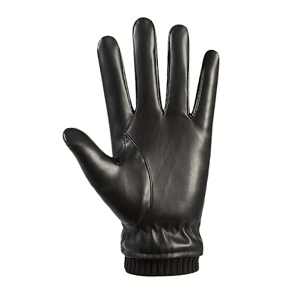 1 par fingerhandskar för män och kvinnor, tunna andningsbara halkfria körhandskar i läder med pekskärm för utomhusbruk (22*24 cm) Svart
