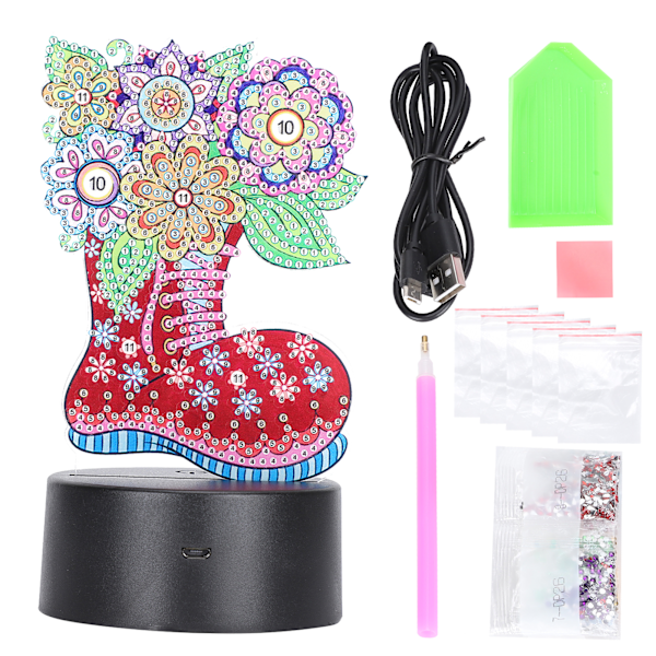 Diamantmaleri LED-lys Smart Touching Sensor 3D USB Jul DIY Hjemmeindretning