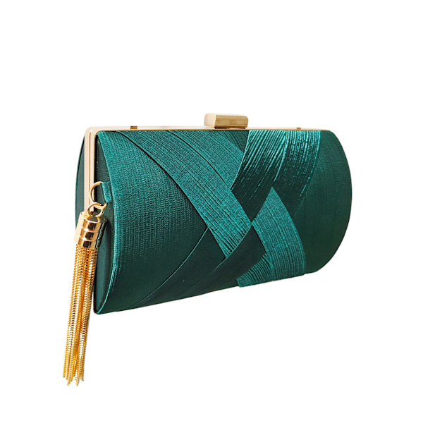 Kvinders Aften Clutch, Satin, Bryllupsfest Aften Clutch, Tassel, Grøn