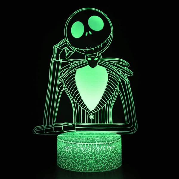 Halloween Town Gresskar Konge Jack Skellington 3D Illusjon Lampe