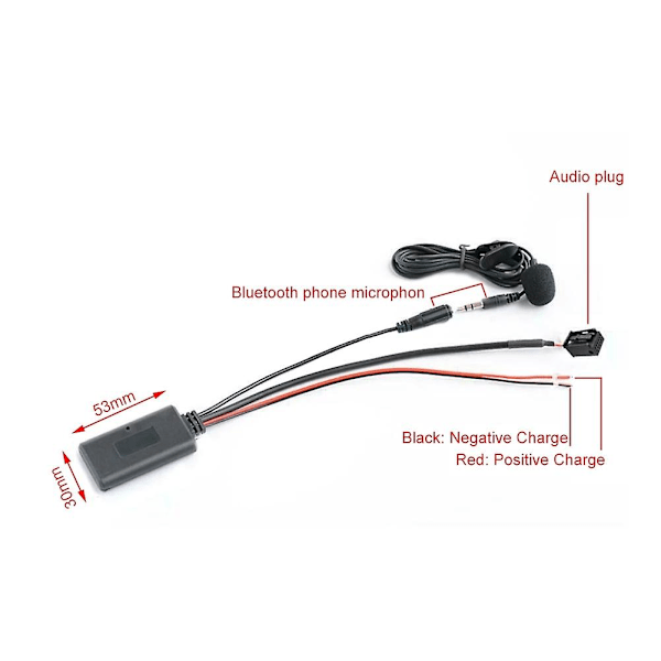 Bil Bluetooth 5.0 Aux-kaapeli Mikrofoni Handsfree Matkapuhelin Ilmainen Puheluadapteri E60 E63 E87 [DB]