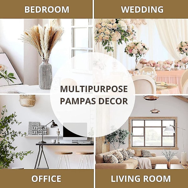 50 stk | Tørrede pampasgræs 18 tommer, kompatibel med blomsterarrangementer Boho bryllupsdekoration