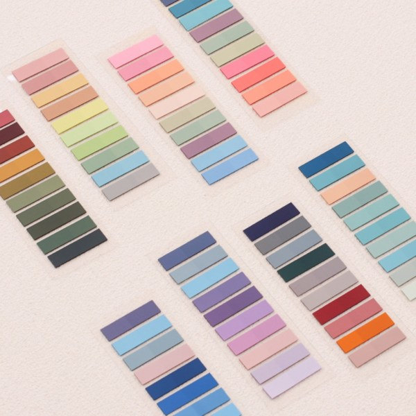 1600 kpl Sticky Tabs Kirjan välilehdet, 80 väriä kirjoitettavat Morandi Sticky Tabs, Väri Sivumerkki Läpinäkyvät Sticky-Notes Välilehdet