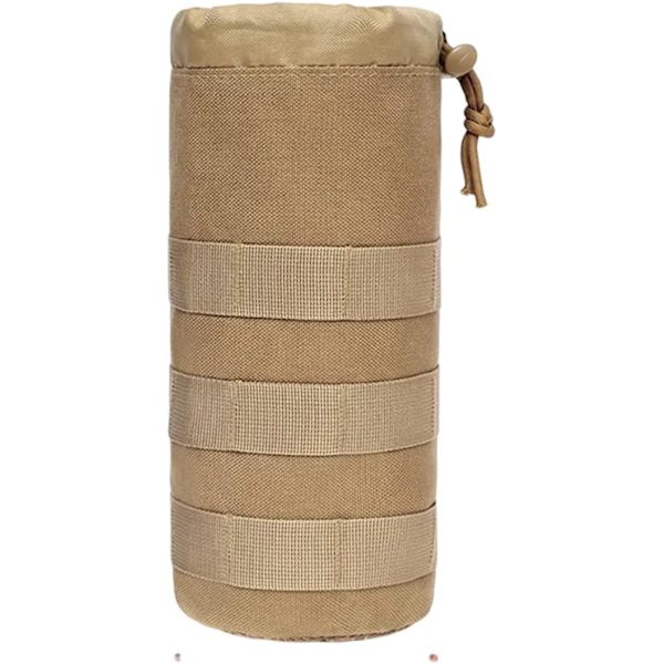 Vattenflaska Pouch Vattenflaska Sleeve Bag Molle Pouch Camping Flaskhållare för ryggsäck Vandring Cykling Brun Brun