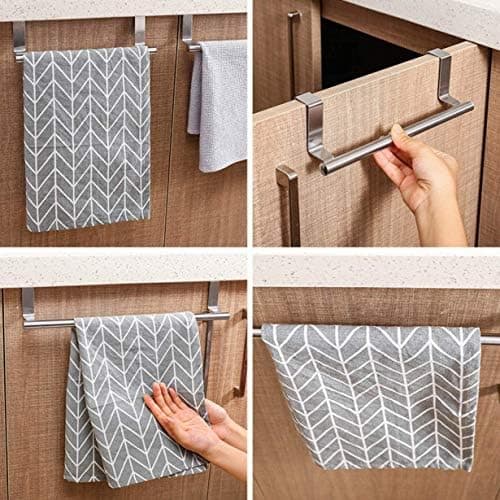 Rustfritt stål håndkleholder baderomsskap bak dørkroker black 36*6.2cm