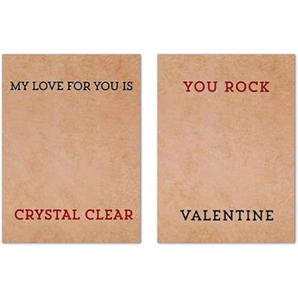 Valentinsdag Gaver til Børn, 24 stk. Hjerteformede Krystal Byttekort (24 stk) 24 pcs