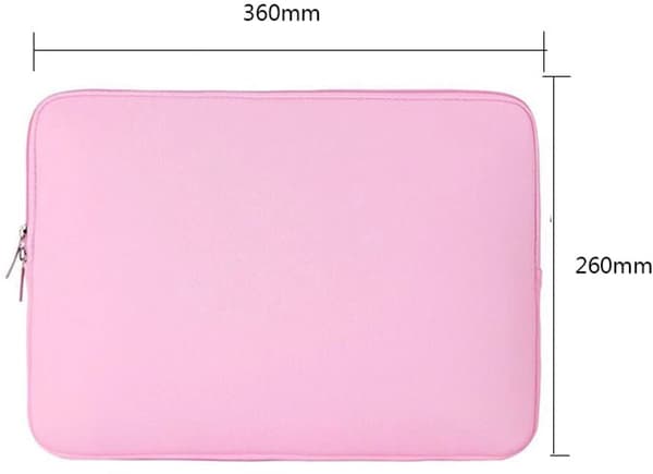 Bærbar computer sleeve, stød- og ridsefast, letvægts polyester med neopren inderside, til arbejde og rejser, pink, 14 tommer