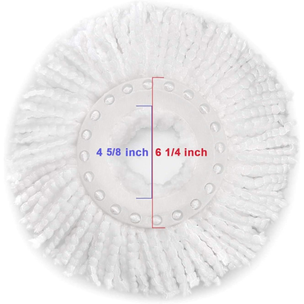 6-pakks Spin Mop Hoder - Mikrofiber for Hurrica & Andre Spin Mop Systemer 6pc-white