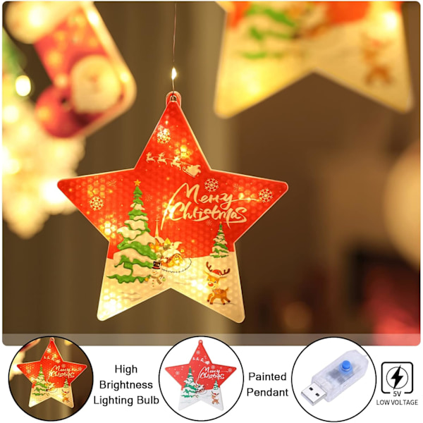 3m x 0,65m Julgardiner med Lys, USB LED-Lysstreng til Hjemindretning 3 m/3d 3 m/3d Parent
