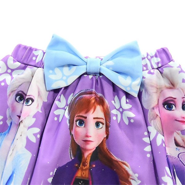SQBB Frozen Elsa Anna Badkläder Barn Flickor Ruffle Cold Shoulder Toppar Kjol Set Baddräkt Lila 4-5 år
