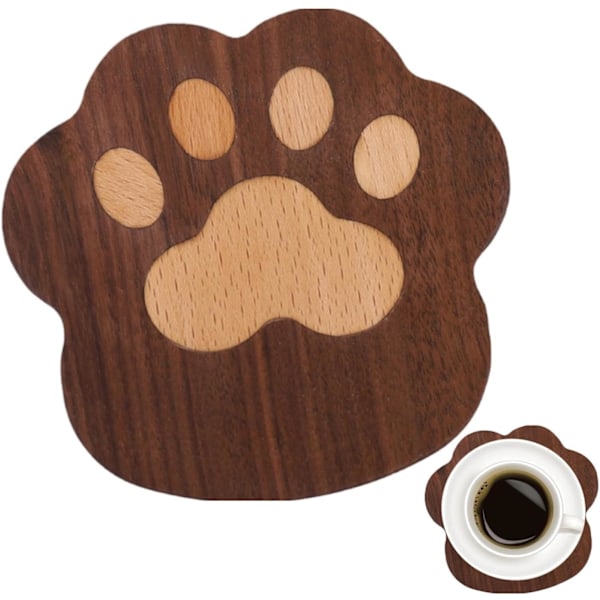 Cat Paw Drink Coaster | Cute Wooden Coasters for Coffee Cups