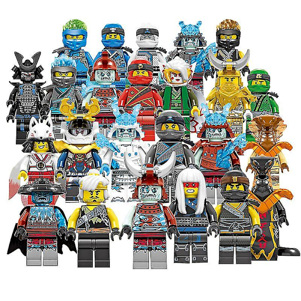 24 stk Ninja Minifigurer Kai Jay Sensei Wu Mester Byggeklodser Legetøj