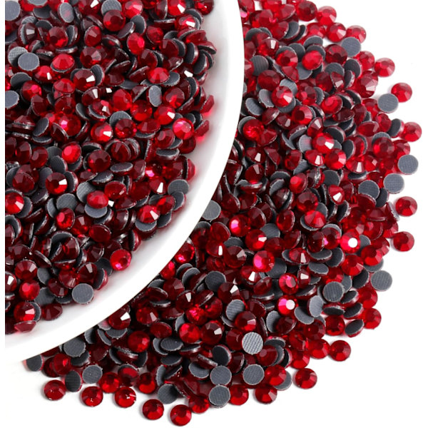 600 stk. Siam Røde Hotfix Rhinestones til Håndværk, SS30, 6,3-6,5 mm Siam SS30