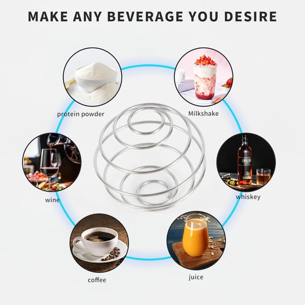 6 stk. Multi-Size Rustfrie Shaker-Kuler for Proteinshaker og Salatdressing Stainless Steel 6