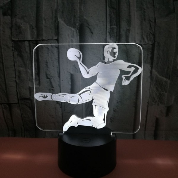 Handboll Nattlampa, 3D Illusion LED-lampa, 7 Färger Dimbar